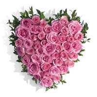 Cheapest New Year Flowers to Hyderabad that includes Pink Roses Heart 50 Flowers to Hyderabad