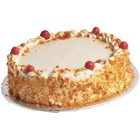 Send 1 Kg Eggless Butter Scotch Cake in Hyderabad From 5 Star Hotel on Rakhi