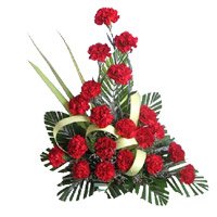 Same Day New Year Flowers to Hyderabad comprising Red Carnation Arrangement 20 Flowers in Tirupti