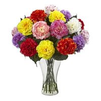 Order Flowers on Friendship Day Mixed Carnation 24 Best Flowers in Vase to Hyderabad