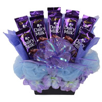 Send Dairy Milk Chocolate Basket 10 Chocolates to Hyderabad India