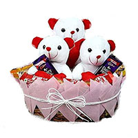 Friendship Day Gifts in Hyderabad, 24 Pink Roses 24 Pcs Bouquet of Ferrero Rocher Chocolate Delivery in Hyderabad