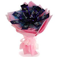 Order Dairy Milk Chocolate Bouquet and 12 Chocolates of Friendship Day Gifts Delivery in Hyderabad
