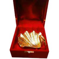 Deliver Gold Plated Duck Shaped Tray in Brass. Christmas Gifts to Hyderabad
