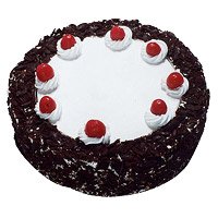 1 Kg Eggless New Year Black Forest Cakes to Hyderabad From 5 Star Bakery. New year Cakes in Hyderabad