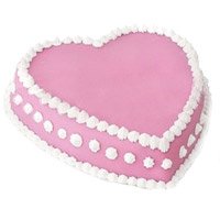 Same Day Friendship Day Cake Delivery Hyderabad with 1 Kg Eggless Heart Shape Strawberry Cakes Hyderabad
