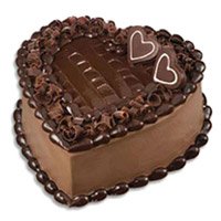 Same Day Valentine's Day Cake to Hyderabad - Chocolate Truffle Heart Cake in Vijayawada