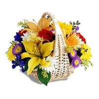 Best Online Flowers Delivery Hyderabad. Mix Flower Basket 18 Flowers to Hyderabad