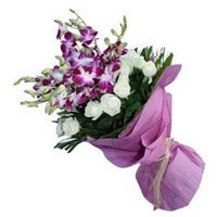 Best Flower Delivery, Orchids n Roses Bouquet 20 Flowers in Hyderabad