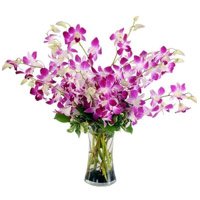 Deliver Purple Orchid Vase 15 Flowers Stem to Hyderabad
