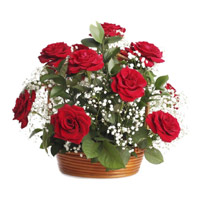 Friendship Flowers Delivery in Hyderabad including Red Roses Basket 18 Flowers
