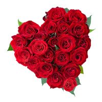 Order for Red Roses Heart Arrangement 24 Flowers in Hyderabad for Friendship Day