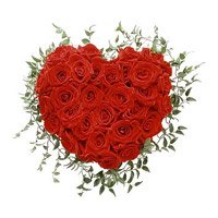 New Year Flowers Delivery in Tirupati delivers Red Roses Heart Arrangement 40 Flowers in Hyderabad