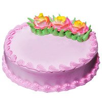Same Day Eggless Cake Delivery in Hyderabad. Order for 500 gm Eggless Strawberry Cake on Rakhi