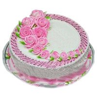 Online Cake Delivery in Hyderabad. 2 Kg Eggless Strawberry Cake with Rakhi