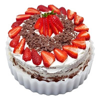 Send to Delicious Friendship Day Cakes in Hyderabad with 2 Kg Strawberry Cake From 5 Star Hotel