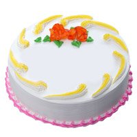 New Year Cakes Delivery in Hyderabad delivers 500 gm Eggless Vanilla Cakes