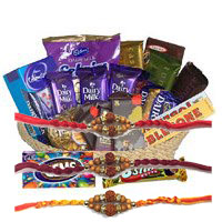 Special Basket of Exotic Chocolate and Rakhi to Hyderabad