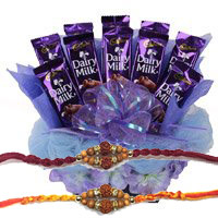 Send Dairy Milk Chocolate Basket 10 Chocolates to Hyderabad on Rakhi