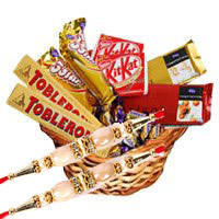 Lovable Assorted Basket of Rakhi Chocolate Delivery to Hyderabad