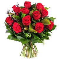 Valentine Red Roses Bouquet 10 Flowers to Hyderabad