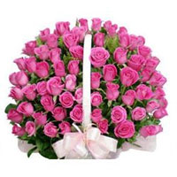 Flower Delivery in Hyderabad : Pink Roses Basket Hyderabad