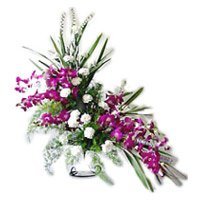 Valentine's Day Flowers Delivery in Rajahmundry delivers 15 Orchids 15 White Carnation Arrangement