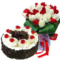 Valentine's Day Flowers to Secunderabad - Black Forest Cake in Hyderabad