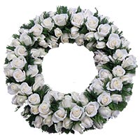 Send White Roses Wreath Flowers to Hyderabad