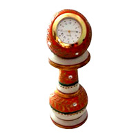 Christmas Gifts to Hyderabad consisting Decorative Analog Watch on Stand in Marble