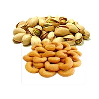 Order 250gm Roasted Cashew and 250gm Pistachio to Hyderabad. Diwali Gifts to Hyderabad