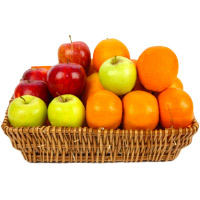 Order Diwali Gifts to Hyderabad with 3 Kg Fresh Apple and Orange Basket