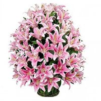 Deliver Valentine's Day Flowers in Hyderabad consisting Pink Lily Arrangement 30 Flower Stems