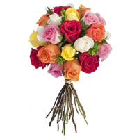 Diwali Flowers to Hyderabad Same Day Delivery take in Mixed Roses Bouquet 24 Flowers
