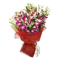 Deliver Purple Orchid 10 Bunch Stem Hyderabad Flowers for Friendship Day
