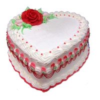 Send Heart Shape Vanilla Cake to Hyderabad Send to Valentine's Day Cake in Hyderabad