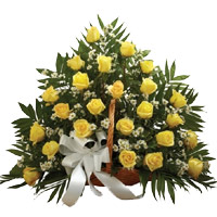 Send Flowers to Hyderabad : 50 Yellow Roses Basket