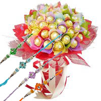 Send Rakhi Gifts to Hyderabad Same Day Delivery. 48 Pcs Ferrero Rocher Bouquet