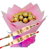 Gift Delivery to Hyderabad including 16 Pcs Ferrero Rocher Bouquet