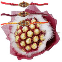 Online Rakhi Gifts to Hyderabad with 32 Pcs Ferrero Rocher Bouquet